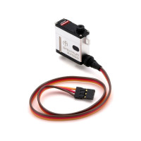 Digitális 20 g-os mikro szervó fémfogaskerekekkel A7050, alkalmazással a repülőgép modellek karcsú szárnyaiba. Táplálási lehetőség 2 cellás LiPol/LiFe-val, nyomaték 3,2kg/cm @ 6V, 4,7kg/cm @ 8,4V, hosszúság 27,4mm, szélesség 10,2mm és magasság 27mm. 2db csapágy, táplálás 4,8V - 8,4V.