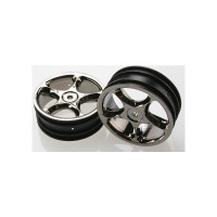 Tracer első kerekek fekete/króm. A tárcsa átmérője 56mm (2.2"), szélessége 24mm. Traxxas Bandit autókhoz.