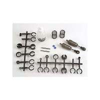 Traxxas alumínium Big Bore rövid lengéscsillapító rugóval. A dugattyúrudak acélból készültek titán-nitrid (TiN) bevonattal. 32 mm-es dugattyúrudak, 29 mm-es dugattyúrudak a tartozék.