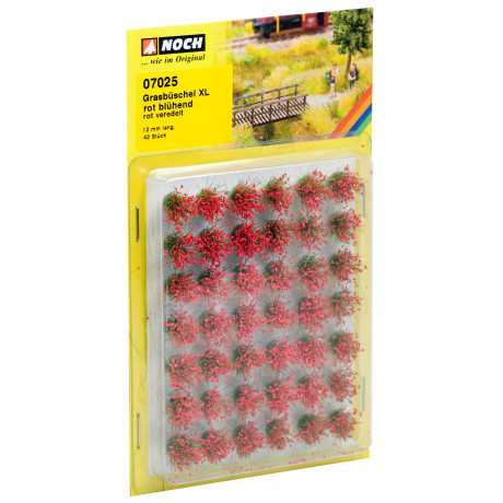 Trávne trsy mini set XL "Kvitnúce", červené, 12mm