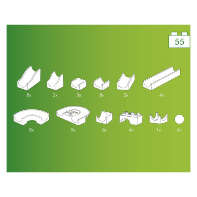 HUBELINO Kuličková dráha - set bez kostek 55ks