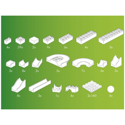 HUBELINO Kuličková dráha - set s kostkami Basic 123ks