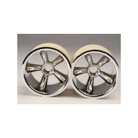 Keréktárcsák az első tengelyhez. Átmérő 56 mm (2.2"), szélesség 48 mm, hatszög nélkül. Traxxas Nitro T-Maxx, Nitro Sport, Nitro Jato, Nitro Rustler, Nitro Stampede modellekhez.