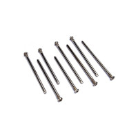 Kerékfelfüggesztő csapok Traxxas E-Maxx RC modellautóhoz. A csap hossza 63 mm, átmérője 3,15 mm, önmetsző menet hossza 5 mm. 8 darabot tartalmaz.