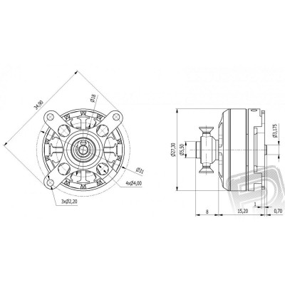 AXI 2203/46 V2 střídavý motor