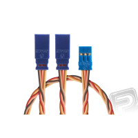 Csavart szupererős Y-kábel hosszú JR-csatlakozókkal, 300 mm hosszú, szilikon szigeteléssel, vezető keresztmetszete 0,50 mm2. Németországban készült.