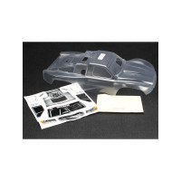 Festetlen exan karosszéria Traxxas Slayer Pro 4x4-hez. A csomag tartalmaz matricákat és borító kivágásokat is.