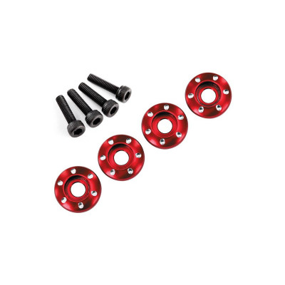 LaTrax - Podložka disku hliník červený, šroub M3x12mm CS (4)