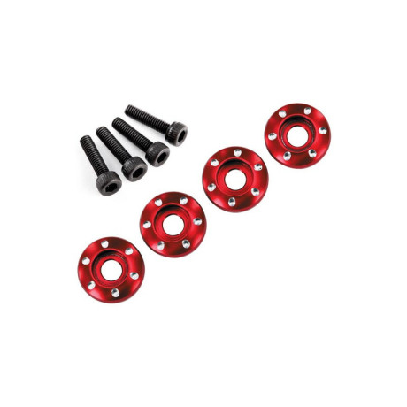 LaTrax - Podložka disku hliník červený, šroub M3x12mm CS (4)