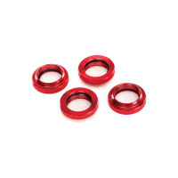 Pótalkatrész Traxxas X-Maxx 8S 1:5 és Traxxas XRT 8S 1:6 4WD RC modellautókhoz: lengéscsillapító rugóállító anya GTX alumínium piros, 4db csomagban.