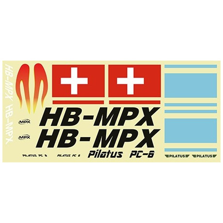224373 nálepky PILATUS PC-6 modré