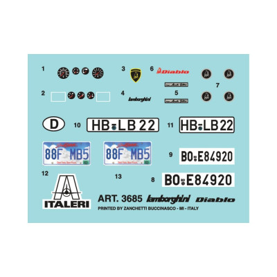 Model Kit auto 3685 - LAMBORGHINI DIABLO (1:24)