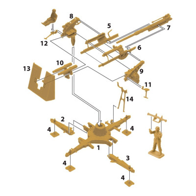 Fast Assembly military 7512 - 8.8 CM FLAK 37 AA GUN with crew (1:72)