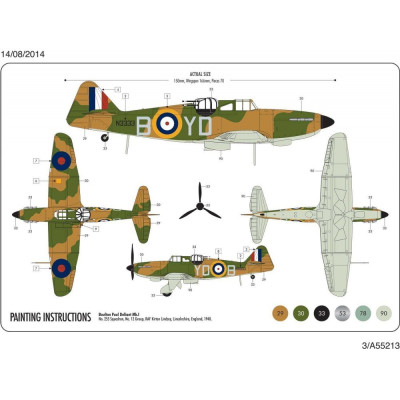 Starter Set letadlo A55213 - Starter Set Boulton Paul Defiant (1:72) - nová forma