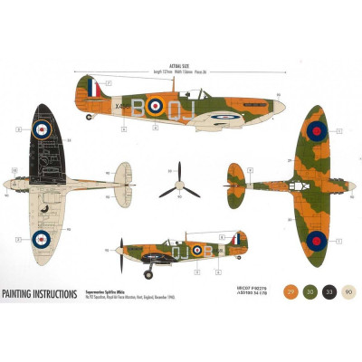 Starter Set letadlo A55100 - Supermarine Spitfire MK1a (1:72)
