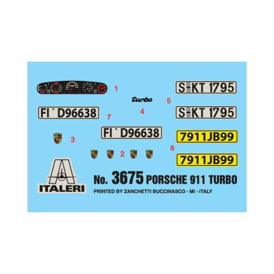 Model Kit auto 3675 - Porsche 911 Turbo (1:24)