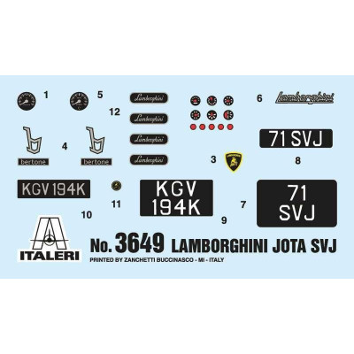 Model Kit auto 3649 - Lamborghini Miura Jota SVJ (1:24)