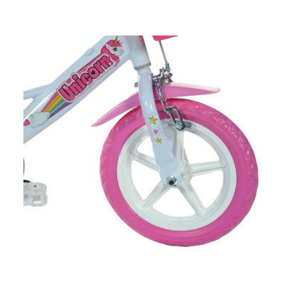 DINO Bikes - Dětské kolo 12" Jednorožec se sedačko