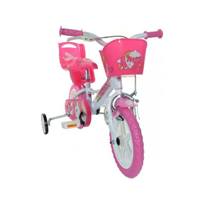 DINO Bikes - Dětské kolo 12" Jednorožec se sedačko