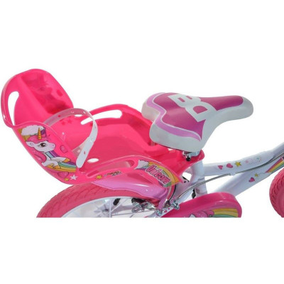 DINO Bikes - Dětské kolo 16" Jednorožec se sedačkou