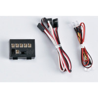 Killerbody LED-es világító készlet rendőrségi jelzőfényhez RC autó karosszériákhoz. A készlet piros és kék LED-eket, vezérlőegységet tartalmaz.