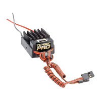 Programozható kapcsolóstabilizált BEC tápegység a vevőhöz és a szervókhoz. Erre minden olyan esetben szükség van, amikor több szervó nagyobb energiafogyasztása várható, vagy ha több mint 3 cellás LiPol akkumulátort használunk. Tápegység akár 12 cellás LiPol kimeneti áram max. 20 A.