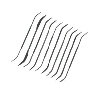 10 darabos tűprofilos ívelt reszelőkészlet. Elengedhetetlen eszköz fémek, fa vagy műanyag megmunkálásakor. Az alapvető reszelők keresztmetszetei téglalap, négyzet, kör, félkörív és háromszög. Speciális forma a nehezen hozzáférhető helyeken történő munkavégzéshez.