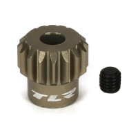 TLR fogaskerék 3,17 mm-es (1/8") tengelyhez 16 foggal és 48DP fogas modullal RC modellautókhoz. Alumínium ötvözetből készült. Csiga mellékelve.