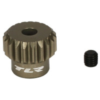 TLR fogaskerék 3,17 mm-es (1/8") tengelyhez 19 foggal és 48DP fogas modullal RC modellautókhoz. Alumínium ötvözetből készült. Csiga mellékelve.