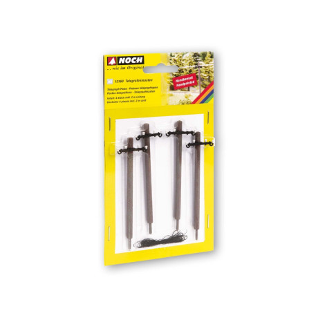 Telegrafné stĺpy 2,6cm šírka, 10,2cm výška, 4ks