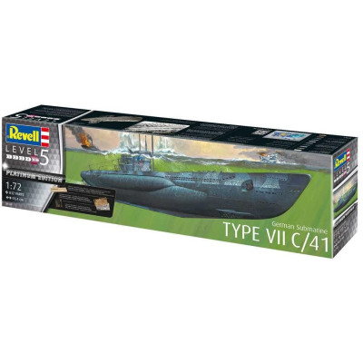 Plastic ModelKit ponorka Limited Edition 05163 - German Submarine Type VII C/41 (Platinum Edition) (1:72)