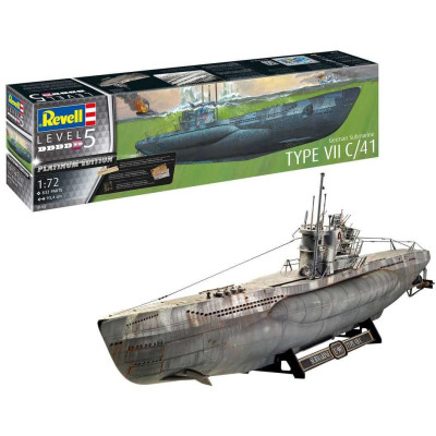 Plastic ModelKit ponorka Limited Edition 05163 - German Submarine Type VII C/41 (Platinum Edition) (1:72)