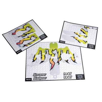 Nálepky pre X-8E Hott, žlté nálepky