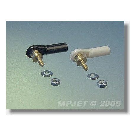 2451 Kulový čep V1, pr.7mm, M3/M3 Krátký Černý 6ks