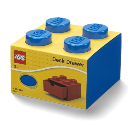 LEGO stolní box 4 se zásuvkou modrý