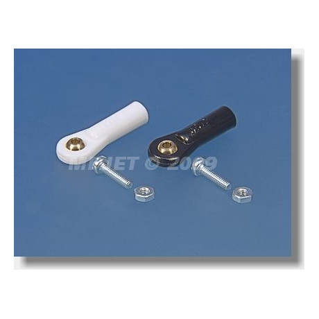 2431 Kulový čep V1, pr.5mm, M2,5/2 Krátký Černý 6ks