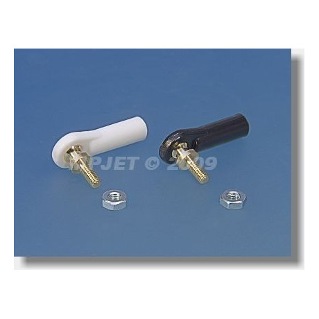 2437 Kulový čep V1, pr.5mm, M2,5/M2,5 Krátký Černý 6ks