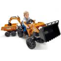FALK - Šlapací traktor Case IH Beckhoe s nakladačem, rypadlem a vlečkou