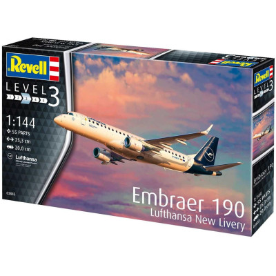 Plastic ModelKit letadlo 03883 - Embraer 190 Lufthansa New Livery (1:144)
