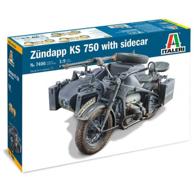 Model Kit military 7406 - Zundapp KS 750 with sidecar (1:9)