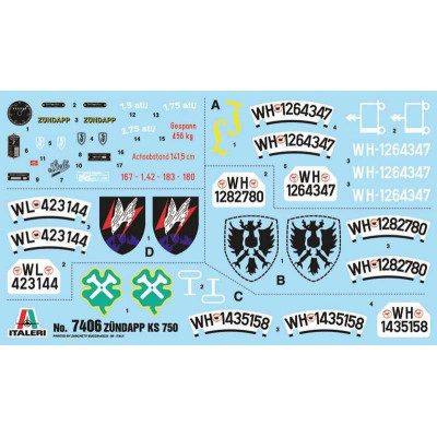 Model Kit military 7406 - Zundapp KS 750 with sidecar (1:9)