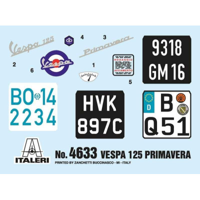Model Kit motorka 4633 - VESPA 125 PRIMAVERA (1:9)