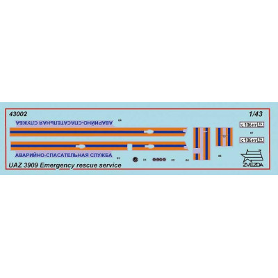 Model Kit auto 43002 – Emergency Service UAZ "3909" (1:43)