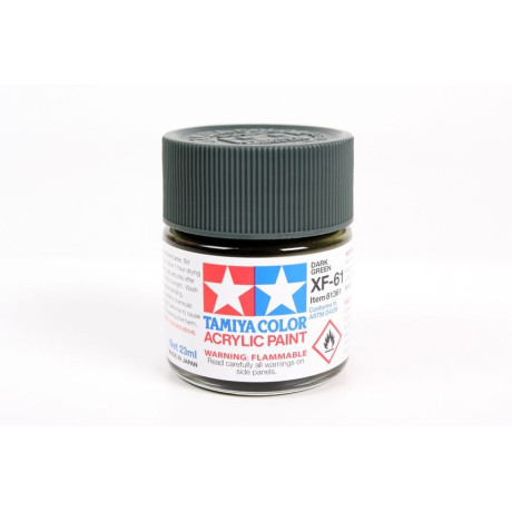 81361 XF-61 Flat Dark Green Tamiya Color Acrylic Paint 23ml