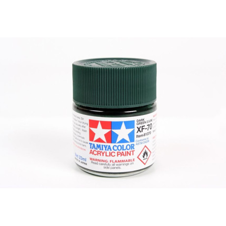 81370 XF-70 Flat Dark Green Tamiya Color Acrylic Paint 23ml