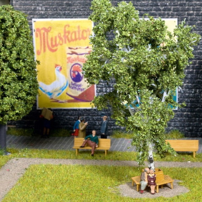 Lavičky, 4ks a 1ks okrúhla lavička  NO14851