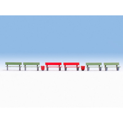 Lavičky 6ks a smetné koše 3ks  NO14848