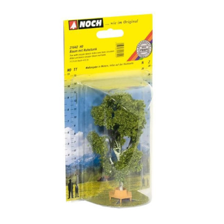 Breza 11,5 cm vysoká s kruhovou lavičkou  NO21642