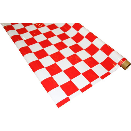 IronOnFilm - kostkovaná bílo/červená velká 0.6x2m