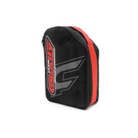 A Team Corally jeladó tokjának köszönhetően biztonságosan szállíthatja és tárolhatja RC kormánykerék készletét. A tok párnázott textilből készült, a zárása cipzárral van kialakítva, az oldalán egy névtábla számára bevarrt zseb található. Belső méretei: 300 x 200 x 90 mm.